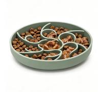 CUVUNUBY Slow Feeder Bowl for Fast Eaters, Maze Puzzle Dog Cat Bowl Improves Digestion Prevents Bloat Choking, Silicone Non-Slip Interactive Lick Feede (Green)