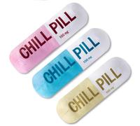 CUweipeng Squeaky Dog Chew Toys - 3Pcs Chill Pill Capsule Teething Squeak Small Plush Dog Toy Keep Them Busy Aggressive Chewers Bite Kick Interactive Training Play Pet Lover Gifts Present Photo Props