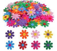 CUWELT 200PCS Felt Flowers Fabric, 2.8cm Flower Embellishments, Colourful Fabric Flowers Decoration Scatter for DIY Arts Crafts Assorted Colours Easter