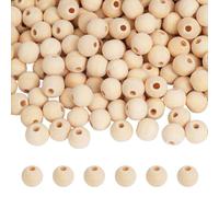 CUWELT 600pcs Wooden Beads Set, 12mm Natural Round Wooden Beads with Hole, Unfinished Wood Decorative Bead for Crafts DIY Jewelry Making Handmade Home Decorations