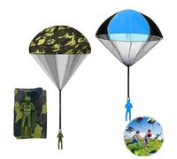CUWERFO 3 PCS Parachute Toys for Kids, Parachute Toy Set with Army Men, Mini Creative Parachute Toy, for Boys and Girls Children Kids Outdoor Flying Toy(Blue,Green)