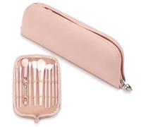 Cuxawamiyo Silicone Makeup Brush Bag 24 x 7 x 4.5 cm Waterproof Travel Make Up Brush Case with Zip for Cosmetics Tools