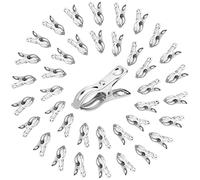 Cuxeedi 120 Pcs Heavy Duty Silver Stainless Steel Garden Clips for Netting, Greenhouse Clamps, Strong Grip, Multipurpose