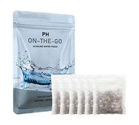 CUXFLS Alkaline Water Filter Pouch, 6 Pack, White, Portable, 416 Cup Capacity, Removes Toxins, Chlorine, Chemicals, Heavy Metals, pH 9+ - 20in1