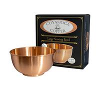 Cuyahoga Copper - Large 8 inch Pure Copper Bowl - Flat Bottom Bowl perfect for the Kitchen, Dinnerware & Decorative uses. Packaged in Attractive Gift Box!