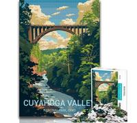 Cuyahoga Valley Puzzles for Teenagers Teens 1000pc Puzzle,Stress Reliever Staycation Kill Time with Matching Poster And Trivia Sheet 75x50cm