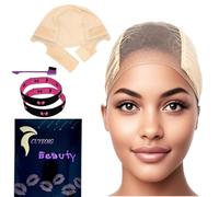 CUYEOIG Women's Lace Wig Grip Cap with 4x5 Transparent Swiss Lace Front - Non-Slip Wig Gripper with Adjustable Velcro Elastic Headband - Secure Hold, Glueless & Natural Edge with Ear Cutouts