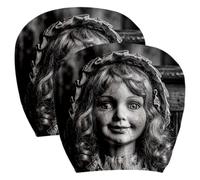 Cuyoyoa Headrest Covers for Car Funny Ghost Doll Soft Breathable Interior