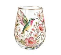 Cuyoyoa Hummingbird Glass Cup Multi-Functional Drinkware Beverage Holder | Garden Hummingbird Glass Cup for Coffee Iced Drinks Juice Loose Leaves Mom Friends Girlfriend Family Wife