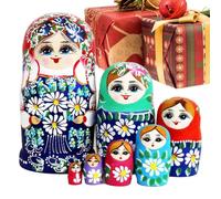 Cuyoyoa Russian Nesting Dolls for Kids Wood Daisy Tabletop Decoration