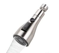 Cuysfead 360°Swivel Brushed Nickel Spout FM22 M24 Kitchen Sink Tap Spray Attachment Head with 3 Modes,Replacement Tap End Diffuser,Faucet Pressurised Water Nozzle Aerator with Adapter Accessories,G1/2