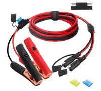 CUZEC 3.8FT/1.15m 16AWG 15A Battery Alligator Clip to 2 SAE Connector/12V 2 SAE Quick Release Adapter to Alligator Clips Quick Disconnect Cable (CU10352B)