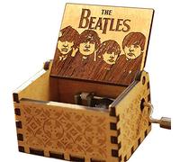 Cuzit The Beatles Let it Be Theme Music Box Antique Carved Music Box Hand Crank Wooden Musical Box Toy