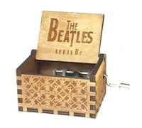 Cuzit The Beatles Theme Antique Carved Wooden Hand Crank Music Box Birthday Gift Party Item Musical Toy