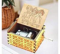 Cuzit The Promised Neverland Music Box Engraved Hand Crank Isabella's Lullaby Music Box Wooden Tiny Musical Box