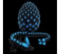 Cuzloma 1 Set 3D Printed Dragon Egg with Dragon Inside, 3D Printer Articulated Crystal Animals Decoration, Perfect Luminous Ornament Graduation Gift Glow in the Dark 3D Print Dinosaur Eggs for Home