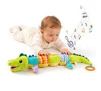 Cuzloma Baby Boy Toys for 0 3 6 9 12 Months, Soft Tummy Time Toy with Multi Textures, Rattle, Crinkle, Newborn Baby Stuffed Animal Toy, Baby Gift, Caterpillar Dinosaur Sensory Toy
