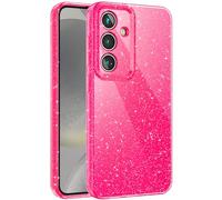 CUZMIGO Glitter Case for Samsung Galaxy S25 Plus, Cute Sparkly Bright Color Phone Cases for Women Girls, Shiny Bling Slim Fit Soft TPU Cover with Camera Protection, Hot Pink