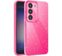 CUZMIGO Sparkly Case for Samsung Galaxy S23 Plus, Cute Neon Bright Color Phone Cases for Women Girls, Glitter Shiny Bling Slim Fit Soft TPU Shockproof Cover with Camera Protection, Hot Pink