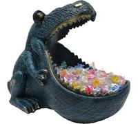 CUZOKOLA Large Animal Candy Dish Decor Dinosaur Statue Bowl for Office Supplies Desk and Novelty Key Bowl for Entryway Table and Blue Playful Teal Big Candy Decorative for Home