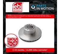 CV Brake Disc Single Vented Front 21155 Febi A9754210012 A9754210112 A9754210212