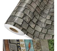 CV Cushion Foamed Vinyl Flooring (Cobblestone) 3D Design Pattern Print, PVC Flooring Rolls, Textured Surface Non-Slip by The Metre (200 x 600 cm)