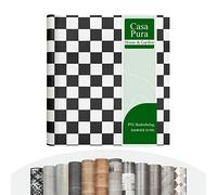 CV Flooring Atlantic Damier, Extra Abrasion-Resistant PVC Flooring (Foamed), Damier Black/White, Elegant Tile Look, Textured Surface, Sold by the Metre (100 x 450 cm)