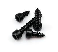 CVAADV 10/20/50/100pcs M2 .6 M3 .5 M4 M5 M6 Black Carbon Steel Allen Hex Hexagon Socket Cap Head Speaker Wood Self-tapping Screw(50mm,10pcs M6)