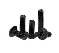 CVAADV 10/20/ 50/ 100pcs PWM M1.4 M2 .5 M3 M4 M5 Black Carbon Steel Cross Phillips Pan Round Head With Washer Collar Screw Bolt(M4x20mm (20pcs))
