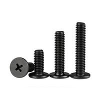 CVAADV 10/20/ 50pcs Black 304 Stainless Steel Cross Phillips Ultra Thin Flat Wafer Head Screw CM M1.6 M2 .5 M3 M4 M5 M6 For Laptop(5mm,M5 (10pcs))
