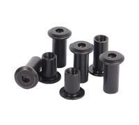 CVAADV 10~50 PCS M3 M4 M5 M6 M8 Black Carbon Steel Large Flat Hex Hexagon Socket Head Rivet Connector Insert Joint Sleeve Cap Nut(12mm,M5 x20pcs)