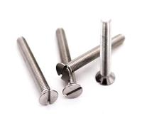 CVAADV 10/50pc M3 M4 M5 M6 M8 304 A2-70 Stainless Steel GB68 Metric Threaded Slotted Flat Countersunk Head Machine Screw Bolt(30mm,M6 10pcs)