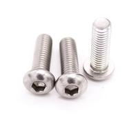CVAADV 10/50pcs M1.6 M2 .5 M3 M4 M5 M6 M8 304 A2-70 Stainless Steel Hexagon Hex Socket Head Button Allen Bolt Screw(22mm,M4 (10pcs))