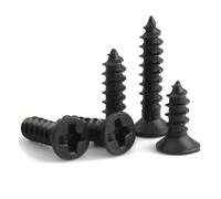 CVAADV 100pcs/lot Black Phillips Carbon Steel M1 .2 .4 .5 M2 .6 M3 M4 M5 Cross Countersunk Flat Head Self-tapping Screw(20mm,M2 (100pcs))