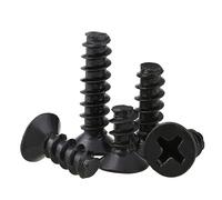 CVAADV 100pcs/lot Cross Recessed Countersunk Head Self-tapping Screw M1 .2 M2 .3 .6 M3 M4 M5 Black Carbon Steel Mini(20mm x100pcs,M3)
