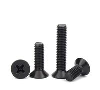 CVAADV 100pcs/lot M1 .2 .4 .6 .7 M2 .5 M3 M4 M5 KM Mini Small Black Steel Phillips Flat Countersunk Head Screw Bolt(20mm x100pcs,M5)