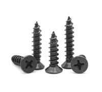 CVAADV 100pcs M1 .2 .4 .5 M2 .6 M3 M4 M5 Black Carbon Steel Cross Phillips Countersunk Flat Head Self-tapping Screw(20mm,M3.5 (100pcs))