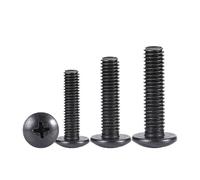 CVAADV 10Pcs/lot M2 .5 M3 M4 M5 M6 TM Screws Phillips Truss Mushroom Head Screw Black Plated Electronic Carbon Steel(50mm x10pcs,M6)