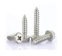 CVAADV 10pcs/lot M3 M4 M5 M6 Phillips Driving Hexagon Head Flange Self Tapping Screws With Washer 304 Stainless Steel Cross(35mm x10pcs,M5)