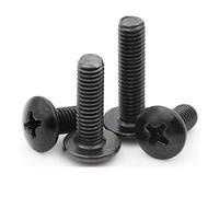 CVAADV 10pcs M2 .5 M3 M4 M5 M6 CM Black Plated Electronic Carbon Steel Cross Phillips Truss Mushroom Head Screws Bolt(14mm,M6 x10pcs)