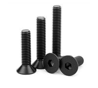 CVAADV 2-50pcs Hexagon Hex Socket Flat Head Bolt M2 .5 M3 M4 M5 M6 M8 M10 M12 DIN7991 Black Carbon Steel Countersunk Allen Screw(M12,65mm (2pcs))