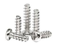 CVAADV 30-100pcs Flat Tail Carbon Steel Phillips Self-tapping Screw M1.2 .7 M2 .6 M3 M4 M5 Cross Recessed Round Head Tapping Screws(8mm,M1.2 (100pcs))