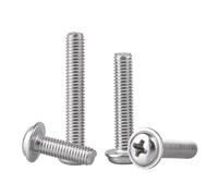 CVAADV 5-50pcs Flange Button Head With Washer Collar Screw M1.4 M2 .5 M3 M4 M5 M6 M8 304 Stainless Steel Hex Socket Round Screw(45mm,M8(dc17) X5pcs)