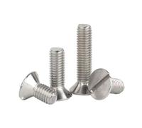CVAADV 50/20/ 10pcs M1.6 M2 .5 M3 M4 M5 M6 M8 304 Stainless Steel Metric Threaded Slotted Flat Countersunk Head Screw Bolt GB68(30mm,M4 (20pcs))