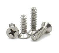 CVAADV 50-500PCS 304 Stainless Steel M1 .2 .4 .7 M2 5 M3 M4 Cross Recessed Countersunk Head Flat Tail Self-tapping Screw(10mm,M2.3 (100PCS))