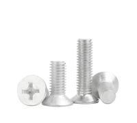 CVAADV Aluminum Alloy M1.7 M2 .5 M3 M4 M5 M6 Cross Phillips Flat Countersunk Head Screw Bolt GB819(M2.0x6mm (100pcs))