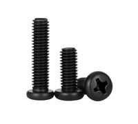 CVAADV M1.4 .6 M2 .5 M3 M4 M5 M6 Black Carbon Steel Phillips Screw Cross Pan Head Bolts Small Micro Eyeglass Watch Computer Screws