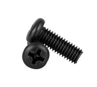 CVAADV M1.4 .6 M2 .5 M3 M4 M5 M6 Carbon Steel Black Phillips Screws Metal Machine Watch Computer Pan Head Cross Screw Bolt Fastener