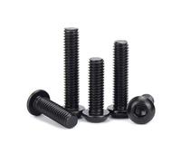 CVAADV M2 .5 M3 M4 M5 M6 M8 M10 M12 Black 304 Stainless Steel Hexagon Hex Socket Button Round Allen Head Bolt Screw(45mm,1Pc M12)