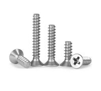 CVAADV Mini Micro Small M1 .4 .6 .7 M2M2.3 M2.6M3M4 304 Stainless Steel Cross Phillips Flat Bolt Countersunk Head Furniture Screw(16mm,M2.6 (100pcs))